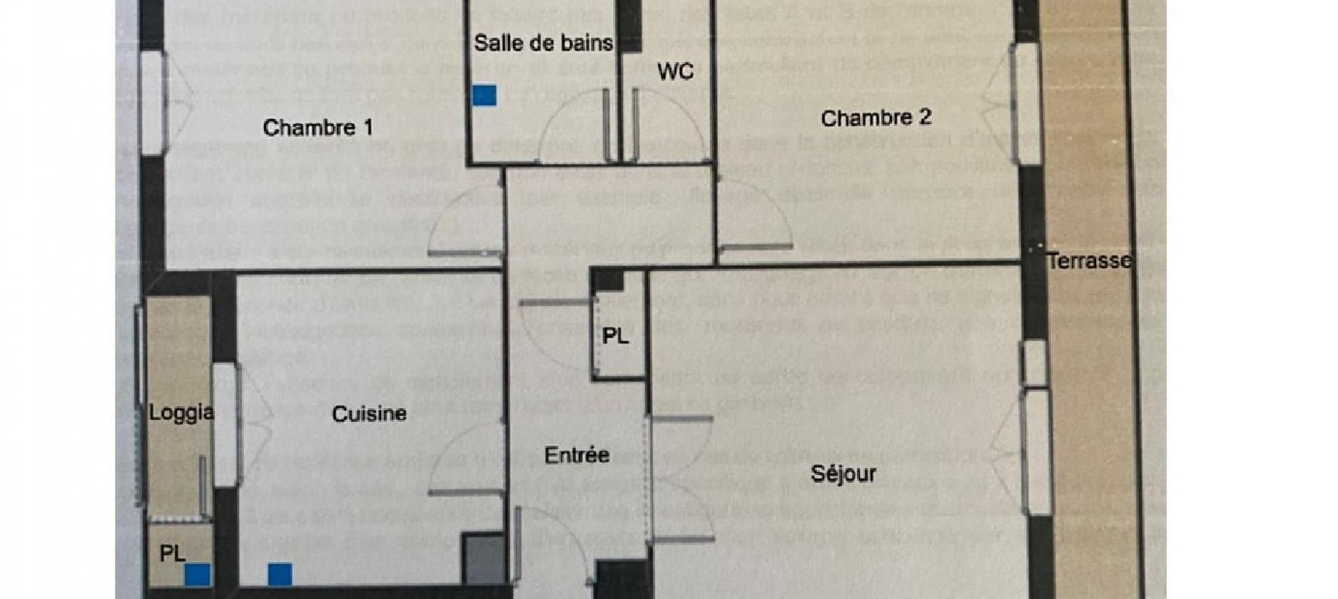 A vendre appartement F3 proche centre-ville - Plan