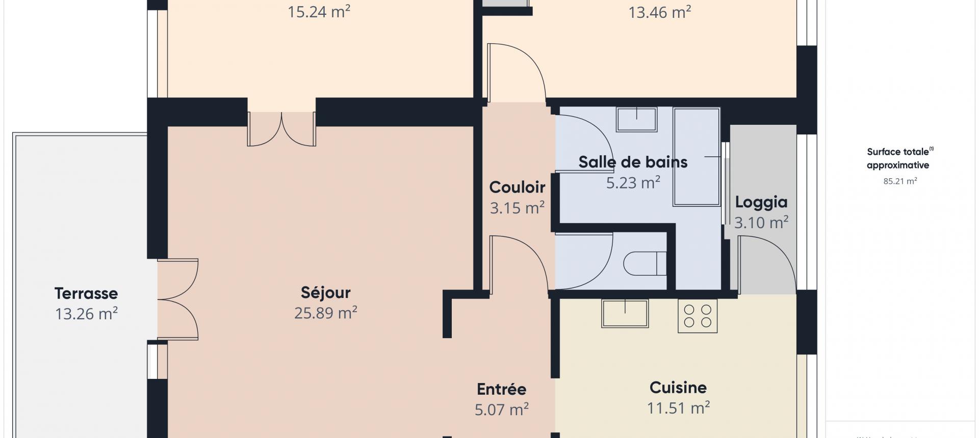 F2/3 à vendre vue mer à Ajaccio - Secteur Sanguinaires