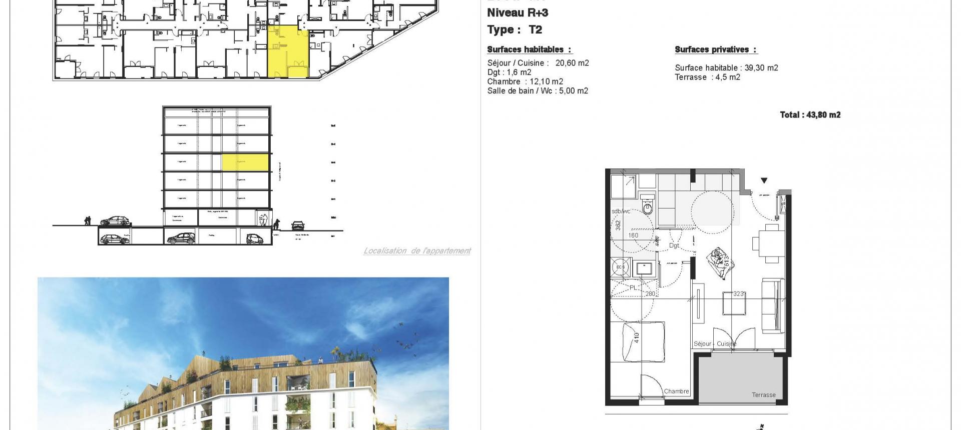 PLAN - Vente appartement T2 à Ajaccio secteur Mezzavia