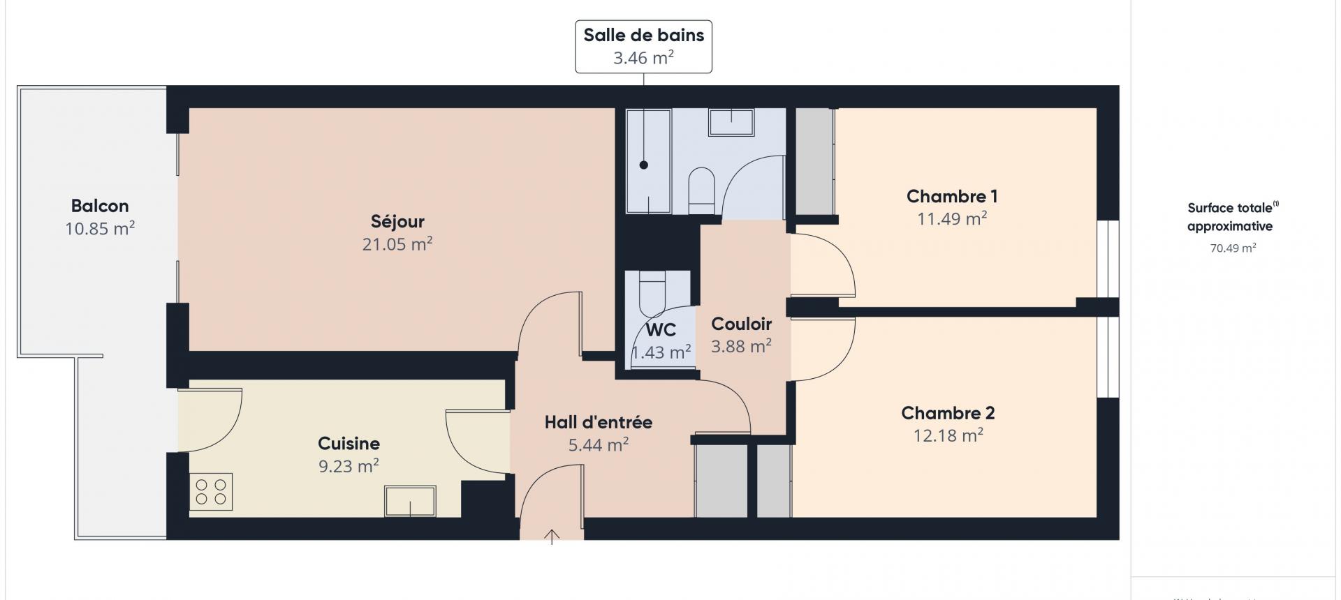 Appartement F3 à vendre à Ajaccio, Chemin de Biancarello