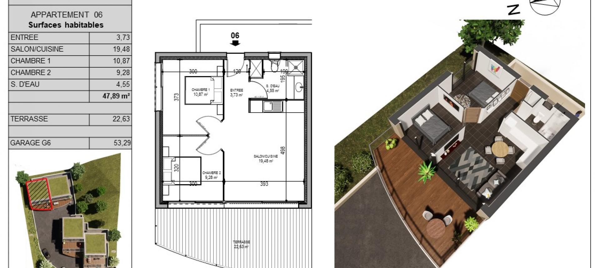 Appartement T3 neuf à vendre VILLAS ACUM - Agosta / Rive Sud Ajaccio