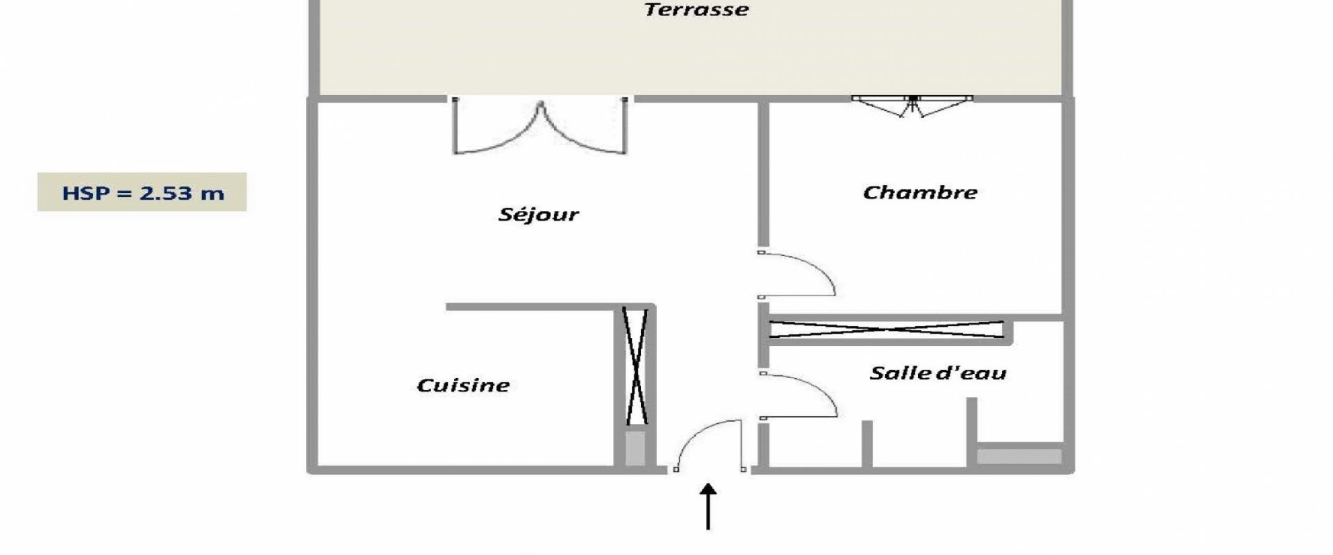 PLAN F2 VUE MER RESIDENCE PARC LUCIE - AJACCIO