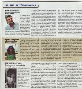 Article In Piazza – In Piazza : Universita 30 anni (février 2011)