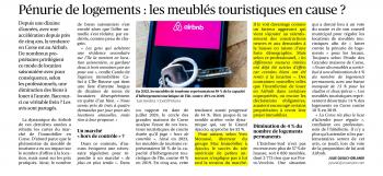 Article Corse-Matin – Pénurie de logements: les meublés touristiques en cause? (novembre 2024)