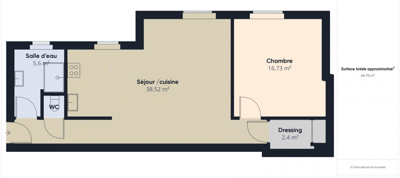 Vente appartement F2 rénové à Ajaccio - Rue de la Pietrina