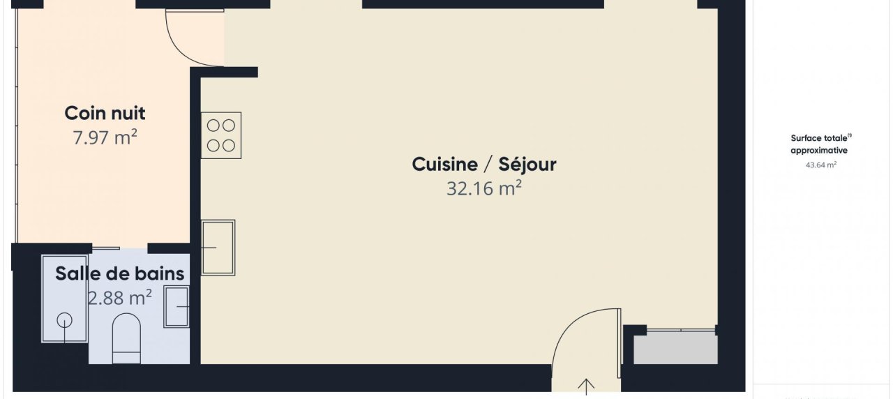 Vente d'un F2 au centre ville d'Ajaccio - Cours Napoléon
