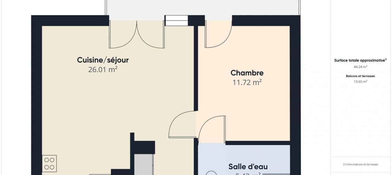 Vente F2 à Pietrosella près d'Ajaccio - Résidence SOLEMARE